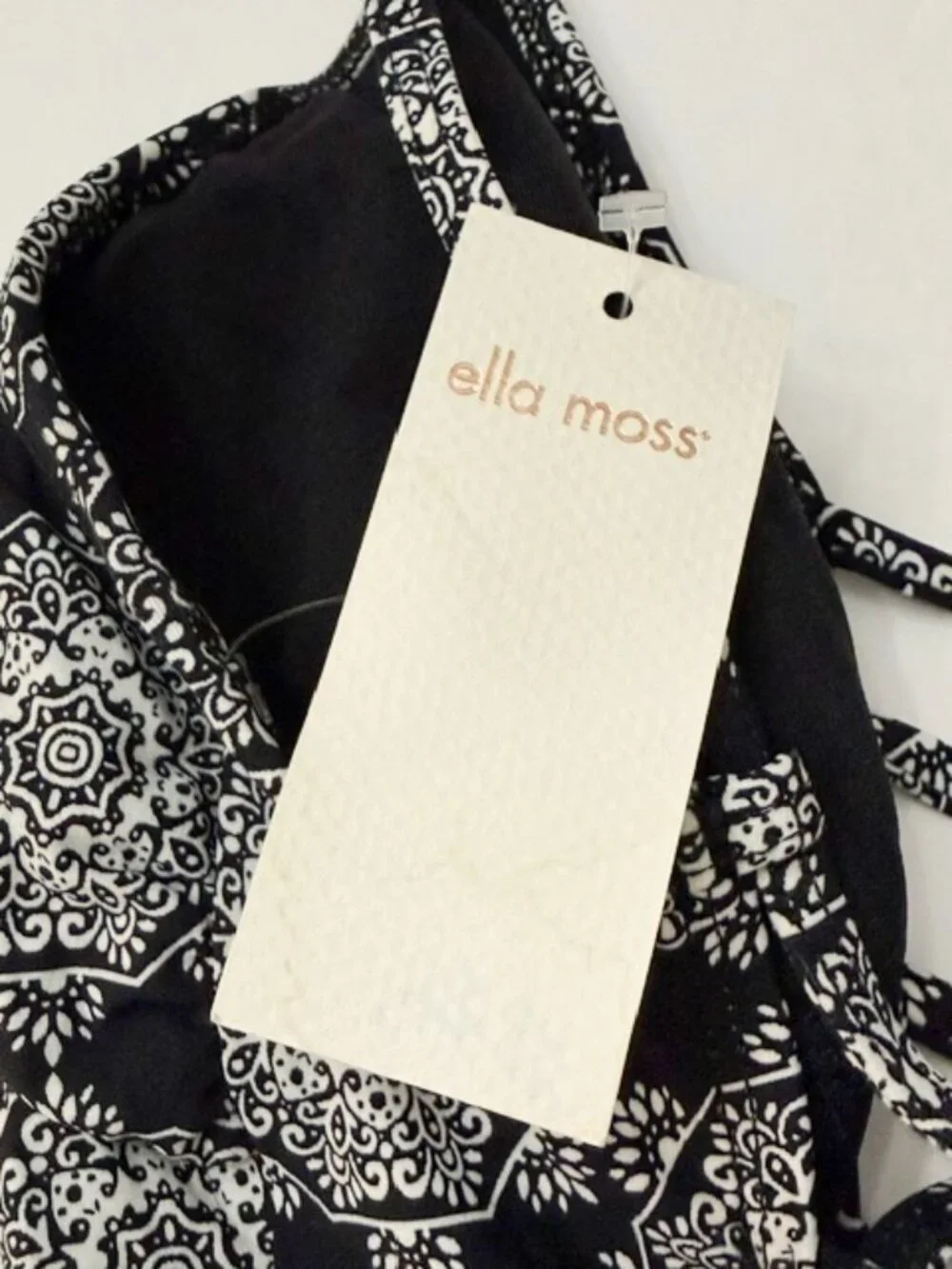 Ella Moss Black White Floral Medallion One Piece Swimsuit Size Sm